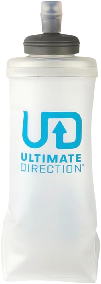 Ultimate Direction Body Bottle (450mL or 500mL) Collapsible Soft Flask Water Bottle for Hydration Vests, Running Packs or Handheld with High Flow Valve, BPA-Free, Trail & Race Ready
