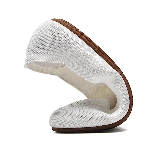 Image of Puxowe Women's Ballet Flats Breathable Knit Slip On Comfortable Round Toe Walking Shoes with Arch Support Insole for Work