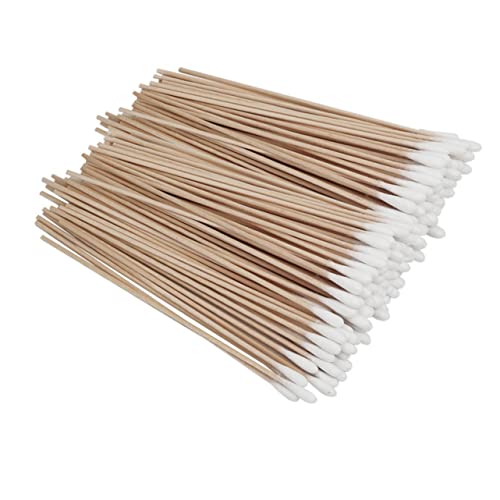 TOVINANNA 15cm Long Cotton Stick Swabs Bulk Pack Multi-purpose Cotton Bud Set Wooden Handle