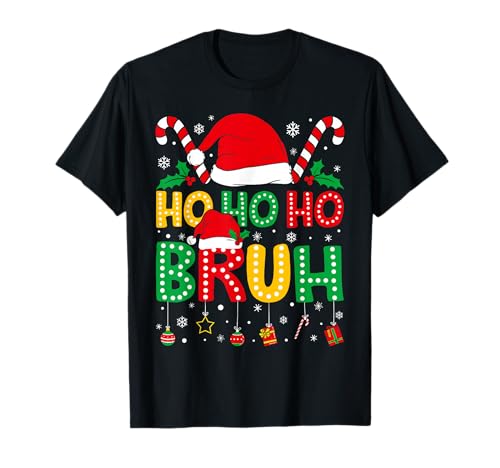 Ho Ho Ho Bruh Funny Christmas Teens Boys Kids Xmas Pajamas T-Shirt