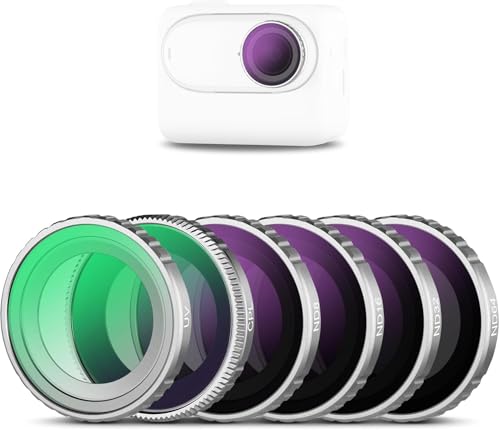 NEEWER NDフィルターキット コンパチブル Insta360 GO 3S 6枚(UV/CPL/ND8/ND16/ND32/ND64) 偏光フィルター 減光フィルター アクションカメラフィルター マルチナノコーティング HD光学ガラス/アルミ合金枠
