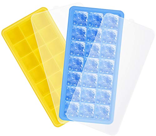 Adoric Ice Cube Trays 2 Pack, Easy-Release Silicone Honeycomb Shape Ice Tray, Ice Cube Mold for Chilling Bourbon Whiskey, Cocktail, Beverages, 38 Cubes Each BPA Free, FDA/LFGB Approval
