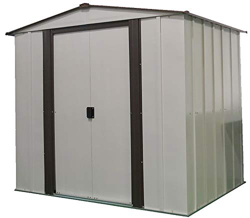Arrow 6' x 5' Newburgh Eggshell with Coffee Trim Low Gable Electro-Galvanized Steel Storage Shed