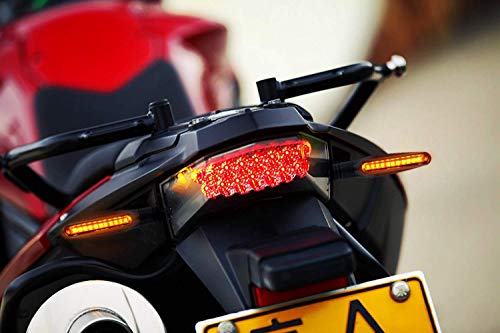 Image of Motorcycle Blinkers Indicator Turn Signal Amber Flowing Sequential Universal Lamp (Pack of 4)