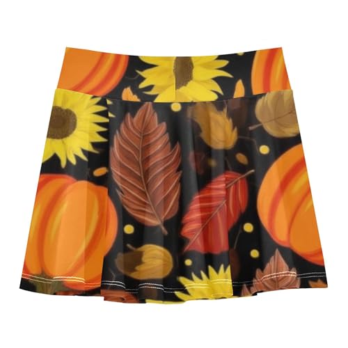 Girls' Shorts Athletic Skorts Tennis Skirts for Kids Purple Teen Skirt Bright Orange Pumpkins 3t2