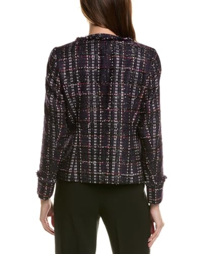 Anne Klein Women's Tweed Kissing Front Jacket W/Fringe2