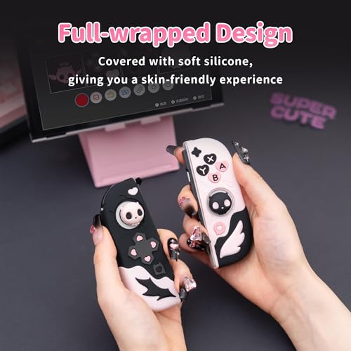 Image of GeekShare Protective Case for Switch OLED Model,Anti-Scratch Slim Cover Case Compatible with Switch OLED Separable Soft Silicone Shell with 2 Thumb Grip Caps- Sweetheart Skull