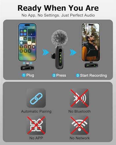Image of VELOMAX Mic for YouTube Wireless - Ultra-Clear Noise Reduction, 30M Stable Connection, Zero Latency, Plug & Play, Perfect Wireless mic for Youtubers Creators (Dual Channel 3 in 1 Port Version)