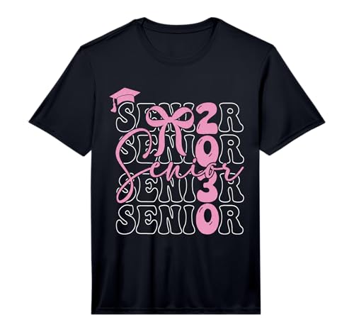 Senior Girl Class of 2030 Graduation 2030 Coquette Bow Performance T-Shirt