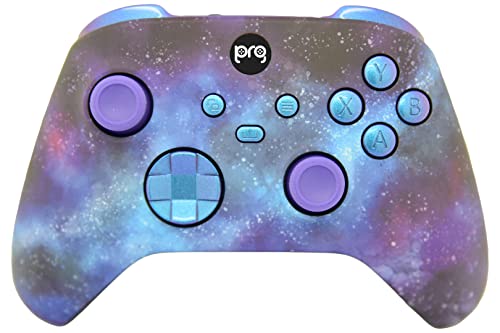 Image of Hand Airbrushed Fade Custom Controller (Blue Galaxy w /Chameleon Inserts)