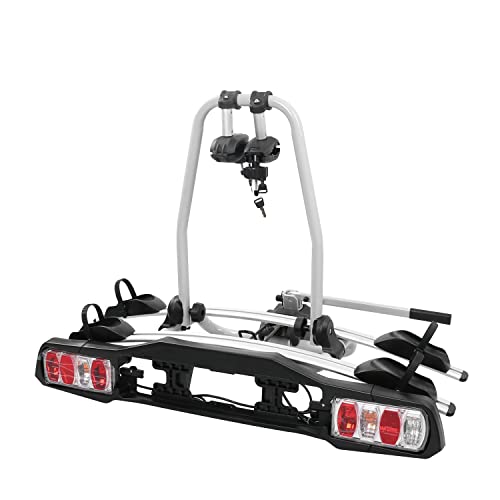 SachsenRAD Portabici posteriore,portabici per portellone posteriore,portabici per auto, portabici per e-bike,per 2 biciclette, per gancio traino,nero