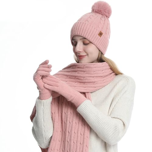 Set gorro bufanda guantes orejeras cálidas contra el frío 2