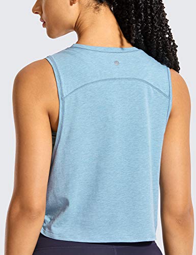Image of CRZ YOGA Pima Cotton Dropped Armhole Tank | Workout, Naturally Soft, Loose Fit, Crop, Crewneck, Knotted Sides, Sleeveless Tops for Women