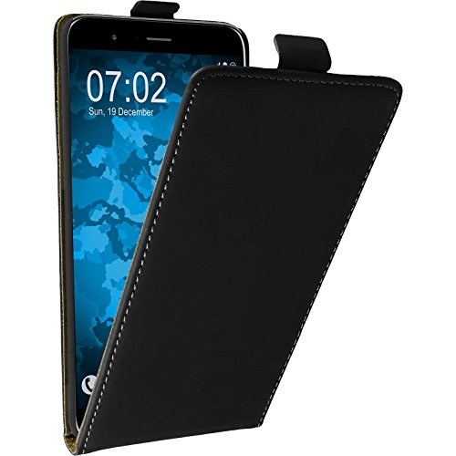 PhoneNatic Kunst-Lederhülle kompatibel mit Huawei Honor 8 Pro - Flip-Hülle schwarz + 2 Schutzfolien