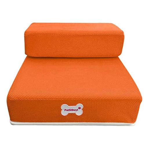 Selfun 犬の階段のステップ通気性の網ペットステップ折り畳み式2つのレベル階段取り外し可能 ペット用品 階段 35*30*20cm グレー (c)