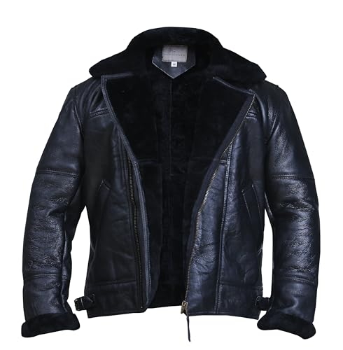 Cross Zip B3 Bomber Aviator Real Shearling Sheepskin Bomber Jacket3