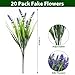 20 Bundles Artificial Plants Outdoor, UV Resistant Fake Flowers， Realistic Faux Lavender Shrubs for Porch Garden Window Box Home Decoration (Purple)