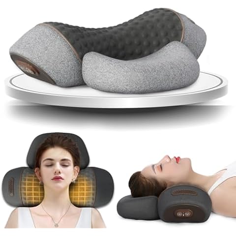 liucocotos Core Hero 3-in-1 Neck Massage Pillow, FisioRest Neck Massager with Heating & Massage, Electric Back Massagers (Grey,with 3 Functions) Cover