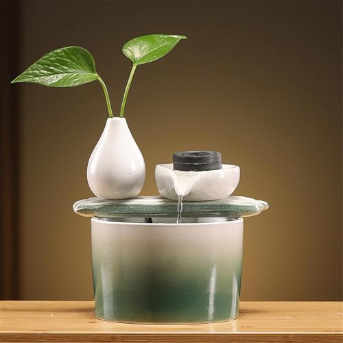 Fontaine interieur circulation d'eau verte déco zen maison