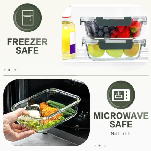 KOMUEE 10 Packs 30 oz Glass Meal Prep Containers with Lids - Image 4