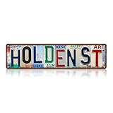 TREEPERI Vintage Holden St Street Sign Wall Decor Metal Tin Signs for Bar Home Bedroom Garage