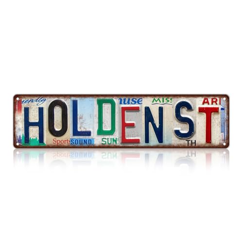 TREEPERI Vintage Holden St Street Sign Wall Decor Metal Tin Signs for Bar Home Bedroom Garage
