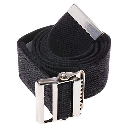 Image of COW&COW Transfer and Gait Belt with Metal Buckle (Black, 60 inch)