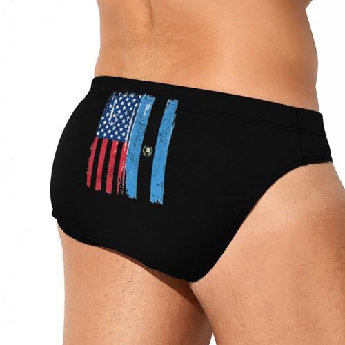 Guatemala U.S. Flag Printed Swim Briefs for Men Sexy Bikini Swimwear Elastic Beach Trunks Bathing Suit4