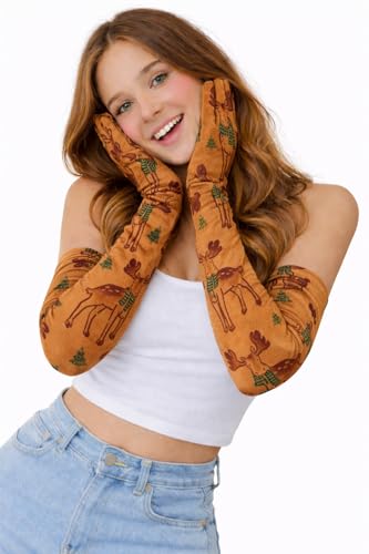 Image of Women's Driving Gloves, Printed Cotton Full Hand Summer Gloves for Protection from Sun Burn /Heat /Pollution (Pack of 1 Pair)