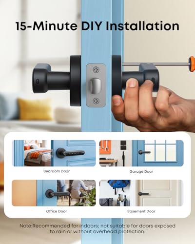 Image of eufy Security Smart Lock FamiLock C32 4-Pack, Fingerprint Keyless Door Lock with Handle,Interior Doors, Built-in Wi-Fi, App Control, Auto Lock, 4 AA Batteries, Alexa /Google,Rekey Not Supported