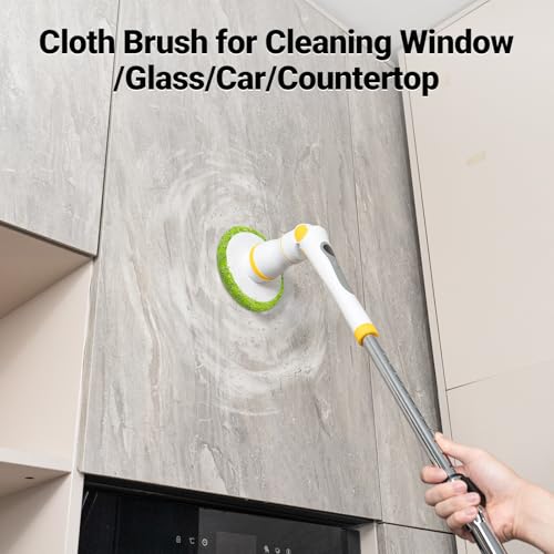 Image of 3Pcs Replaceable Coarse Cloth Cleaning Brush Heads Set for Electric Spin Scrubber Model K-109 K-130, Cordless Shower Scrubber for Cleaning Glass /Windows /Cars