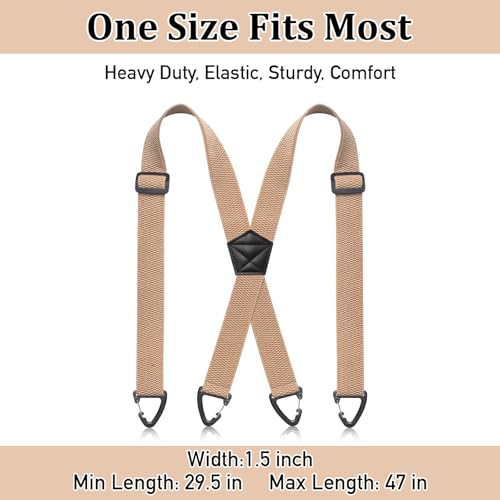 Image of SUNEZLGO Suspenders for Men Heavy Duty, X Back Hidden Suspender 1.5 inch Under Clothing, Adjustable Work Suspenders for Men Women