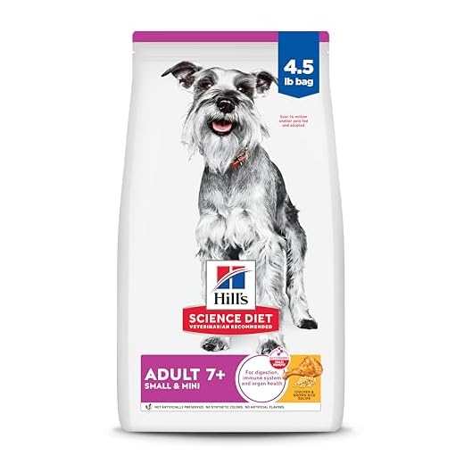 Hill's Science Diet Small & Mini, Senior Adult 7+, Small & Mini Breeds Senior Premium Nutrition, Dry Dog Food, Chicken, Brown Rice, & Barley, 4.5 lb Bag