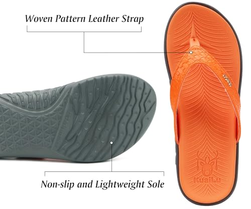 Image of KuaiLu Womens Flip Flops Arch Support Yoga Mat Cushioned Thong Sandals | Ladies Comfortable Walking Slides For Plantar Fasciitis Slip On Indoor Outdoor For Summer