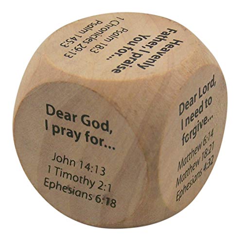 Wooden Religious Prayer Starter Cube for Kids, 1 1/4 Inch