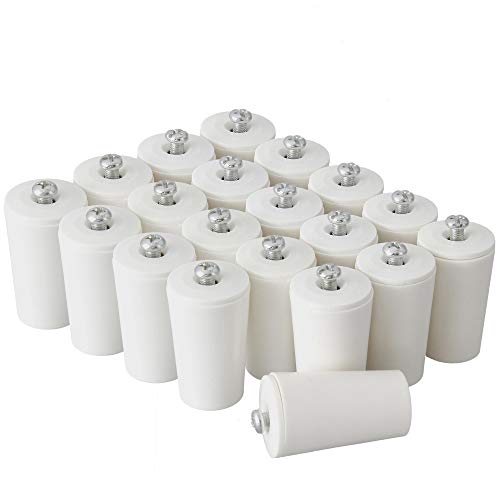 ECENCE Tope amortiguador para persianas set de 20pieza 40mm incl. tornillo Blanco, tope, protección completa para persiana Cover