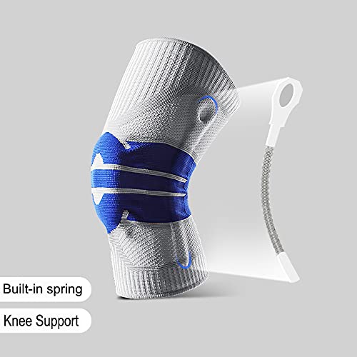 Genouillères de compression vert L avec ressorts et patins silicone - 3