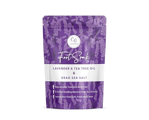 Foot Soak with Lavender Essential Oil & Dead Sea Salt | Helps Treat Nail Fungus & Athletes Foot, Foot Spa Bath | Foot Moisturiser & Deodorizer Feet Soak | Foot Spa Soak for Hard Skin