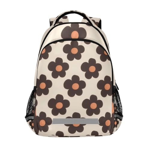 KLL Cartoon Cute Brown Flowers Designed classic kids backpack with big bookbag for men morral escolar para ni?o