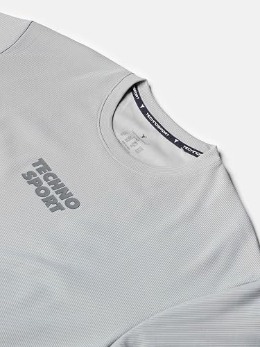 Image of TECHNOSPORT Men Printed Oversized Round Neck T-Shirt with COTFLEX, Dry Fit Sports Tee, Oversized Activewear T-Shirt for Gym, Running, Sports & Casual Wear