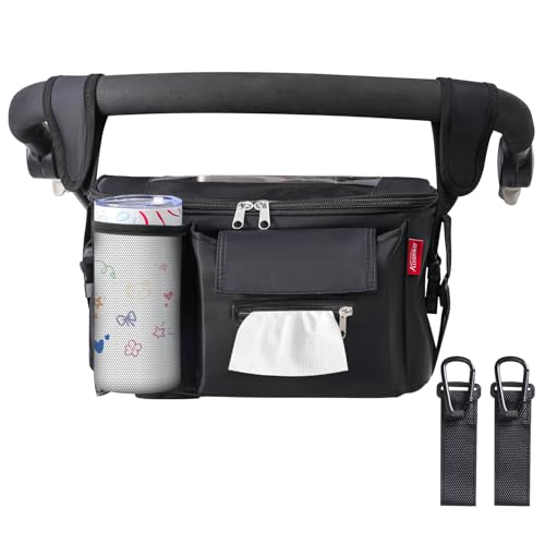 ALLONWAY Kinderwagen Organizer, Buggy Organizer mit 2 zusätzlichen Haken,...