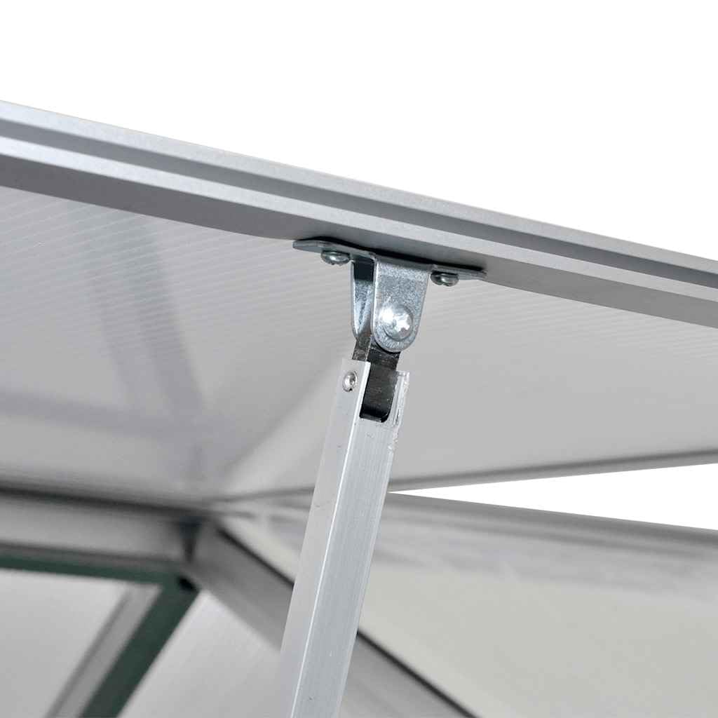 Szklarnia aluminiowa, 3,46 m², dwuścienne płyty poliwęglanowe | Odporna na promieniowanie UV, izolacja cieplna, od -20°C do 70°C, system rynien dachowych, wentylacja