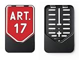 1x Kennzeichenhalter Schwarz mit Schiebeverschluss für Moped und Mopedautos (Passend für Österreich österreichische Standard Kennzeichen im Format 115 x 150 mm) ((Schwarz (Unlackiert)