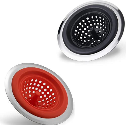 Image of Trifecta Kitchen Sink Strainer Food Catcher 2 PCs 4.5 inch Diameter, Flexible Silicone Kitchen Sink Drainers Traps Food Debris and Prevents Clogs, for Most Kitchen Sink Drains (Mix - 2)