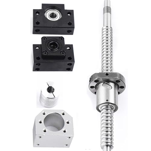 500mm/ 19.68inch Ball Screw RM/SFU1605 (Diameter 16mm, Lead 5mm) with Metal Ball Screw Nut, BK/BF End Supports and Ball NUT HOUSINGS CNC Parts for DIY CNC Machine and 3D Printer (RM/SFU1605,