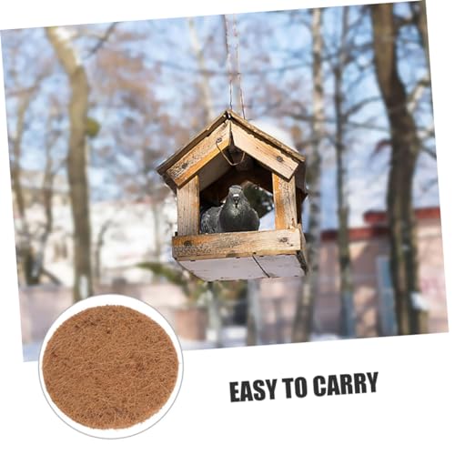 Image of Coconut Fiber Nesting Pads 10Pcs Round Bird Nest Mats for Pigeons Parrots and Chickens Soft Egg Breeding Substrate Comfortable Pet Resting Mat