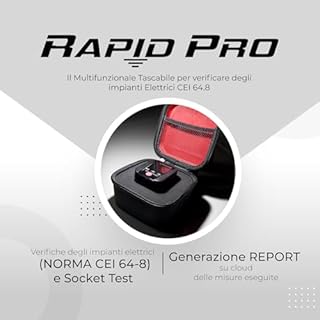 UNIKS - RAPID PRO, Tester per la Misura di Resistenza di Terra, Verificatore Differenziali RCD e Prova Prese, Tester Elettricista Tascabile Made in Italy, Test per Tempo D’intervento Differenziale