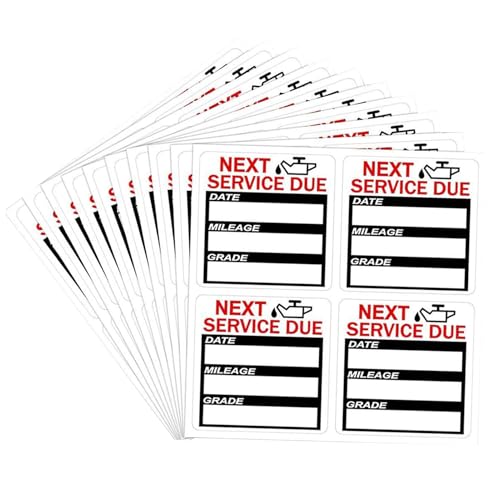 Vhjlfig Pegatinas para Ventana de Cambio de Aceite, Pegatinas de recordatorio de Cambio de Aceite - 40 Pegatinas para Ventana de recordatorio de Servicio de 2 x 2 Pulgadas para Coche,Calcomanías para