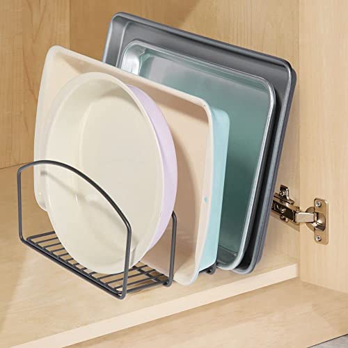 Image of Dish Rack Organizer for Kitchen - 3 Compartment Countertop Dish Drying Rack, Space-Saving Black Iron Dish Drainer Rack, 9.5 x 8 x 7.25 Inches