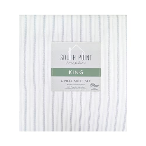 6-Piece Printed Sheet Set - Queen/King | 17"" Extra Deep | Cool, Crisp, Breathable Bed Sheets - Brushed for Softness (Juneau, King (U.S. Standard)), 1703334